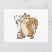 Eichhörnchen mit Schachstück King Postkarte (Vorderseite)