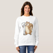 Eichhörnchen mit Schachstück King Sweatshirt (Vorne ganz)