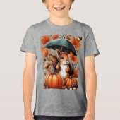 Eichhörnchen mit Schirm Tri-Blend Shirt (Vorderseite)