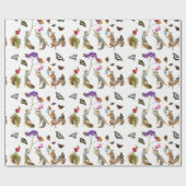 Eichhörnchen mit Schmetterlingspapier Geschenkpapier (Flach)