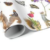 Eichhörnchen mit Schmetterlingspapier Geschenkpapier (Rolleneckpunkt)