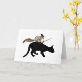Eichhörnchen mit Schwert auf der schwarzen Karte (Gelbe Blume)