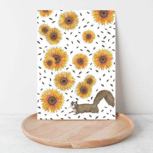 Eichhörnchen mit Sonnenblumen Karte
