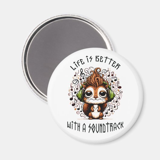 Eichhörnchen mit Soundtrack Magnet (Vorderseite/Rückseite)