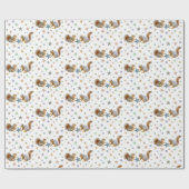 Eichhörnchen mit Stars Wrapping Paper Geschenkpapier (Flach)