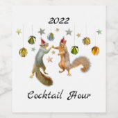 Eichhörnchen mit Sternen Weinetiketten Weinetikett (Einzelnes Label)