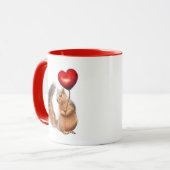 Eichhörnchen mit Tasse des Roten Herzens (Vorderseite Links)