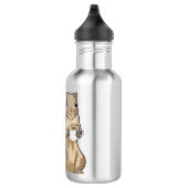 Eichhörnchen mit Tasse Kaffee Edelstahlflasche (Rechts)