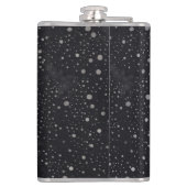 Eichhörnchen mit Tasse und Schnee „Stay Warm“ Flachmann (Rückseite)