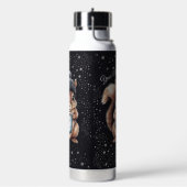 Eichhörnchen mit Tasse und Schnee „Stay Warm“ Trinkflasche (Links)