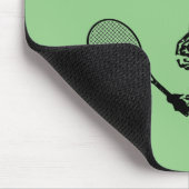 Eichhörnchen mit Tennisrabatt im grünen Hintergrun Mousepad (Ecke)