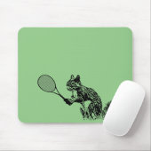 Eichhörnchen mit Tennisrabatt im grünen Hintergrun Mousepad (Mit Mouse)