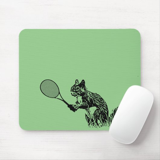 Eichhörnchen mit Tennisrabatt im grünen Hintergrun Mousepad (Mit Mouse)