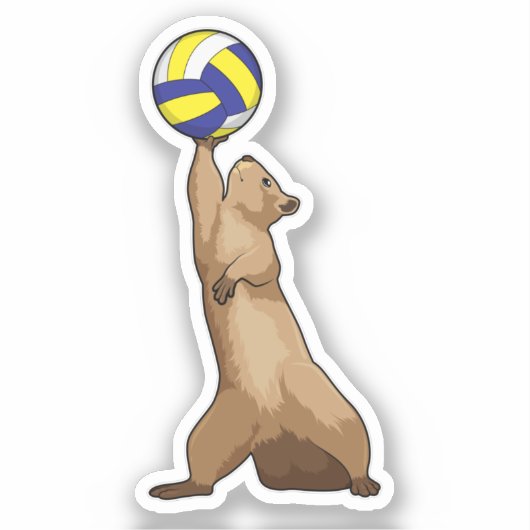 Eichhörnchen mit Volleyball Aufkleber (Vorderseite)