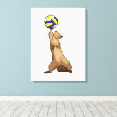 Eichhörnchen mit Volleyball Leinwanddruck (Insitu (Holzboden))