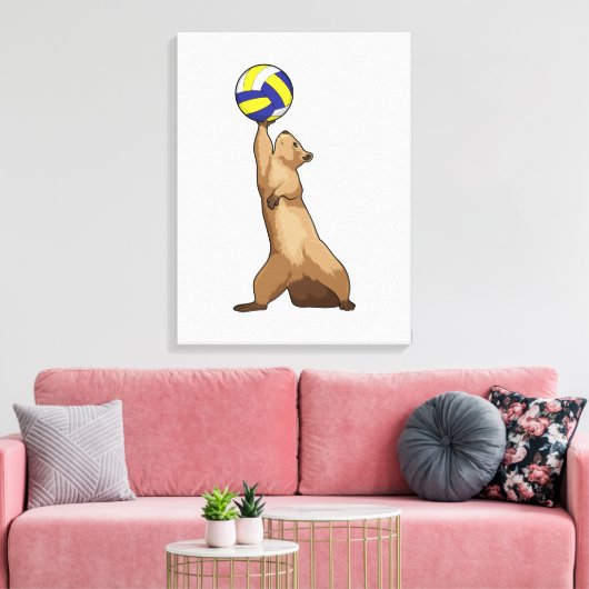 Eichhörnchen mit Volleyball Leinwanddruck (Insitu (Wohnzimmer))