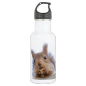 Eichhörnchen mit Walnuss Edelstahlflasche (Vorderseite)