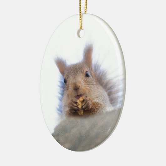 Eichhörnchen mit Walnuss Keramikornament (Links)