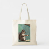 Eichhörnchen mit Wasserfarbe Lesen eines Buches Tragetasche (Rückseite)
