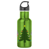 Eichhörnchen mit Weihnachtsbaum Edelstahlflasche (Vorderseite)