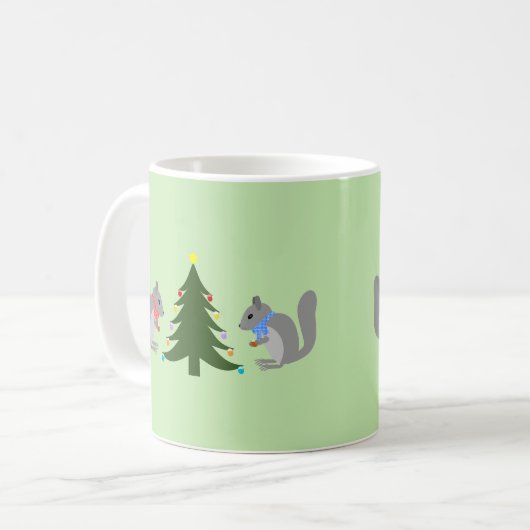 Eichhörnchen mit Weihnachtsbaum Kaffeetasse (Vorderseite Links)