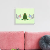 Eichhörnchen mit Weihnachtsbaum Leinwanddruck (Insitu (Wohnzimmer))