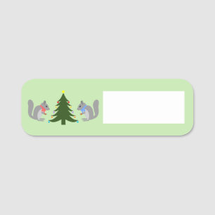 Eichhörnchen mit Weihnachtsbaum Namensschild