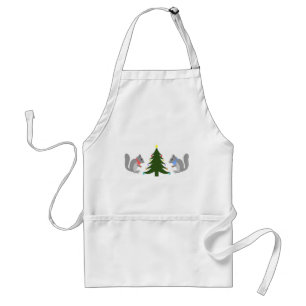 Eichhörnchen mit Weihnachtsbaum Schürze