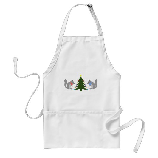 Eichhörnchen mit Weihnachtsbaum Schürze (Vorne)
