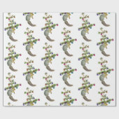 Eichhörnchen mit Weihnachtsbaum-Umschlagpapier Geschenkpapier (Flach)