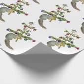 Eichhörnchen mit Weihnachtsbaum-Umschlagpapier Geschenkpapier (Ecke)