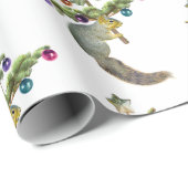Eichhörnchen mit Weihnachtsbaum-Umschlagpapier Geschenkpapier (Rolleneckpunkt)