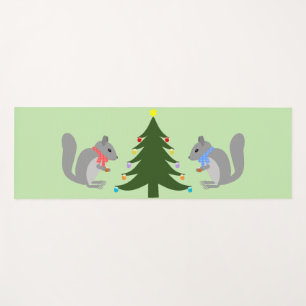 Eichhörnchen mit Weihnachtsbaum Yogamatte