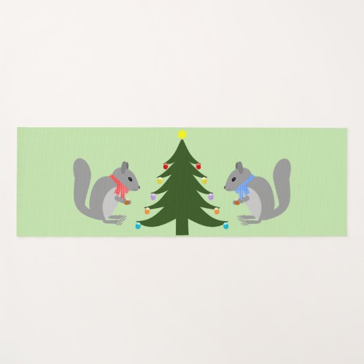 Eichhörnchen mit Weihnachtsbaum Yogamatte (Vorderseite (Horizontal))