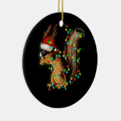 Eichhörnchen mit Weihnachtsmannmütze Keramik Ornament (Rechts)