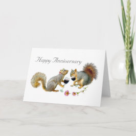 Eichhörnchen mit Wein-Jahrestags-Karte Karte