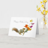 Eichhörnchen mit Wildblumen Muttertagskarte Karte (Gelbe Blume)