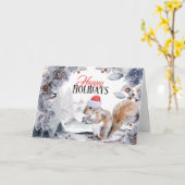 Eichhörnchen mit Winterwaldlandschaft in Weihnacht Karte (Gelbe Blume)