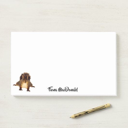 Eichhörnchen niedlicher lustiger Name Monogramm Post-it Klebezettel (Auf Schreibtisch)