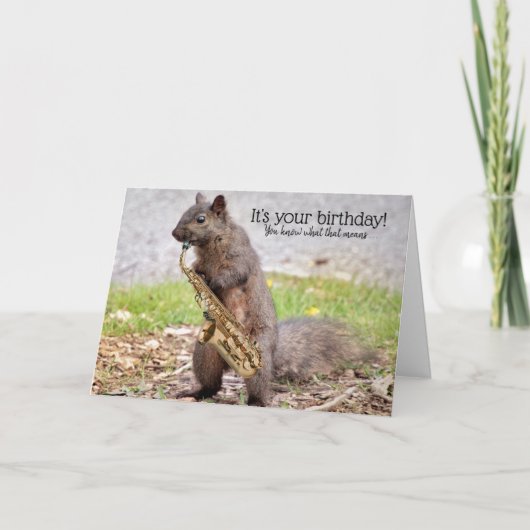 Eichhörnchen-Night Out Geburtstagskarte Karte (Vorderseite)