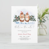 Eichhörnchen Nüsse Weihnachts Winter Gender-Offenb Einladung (Stehend Vorderseite)