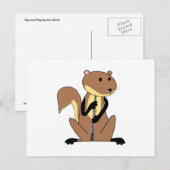 Eichhörnchen Oboe spielen Postkarte (Vorne/Hinten)