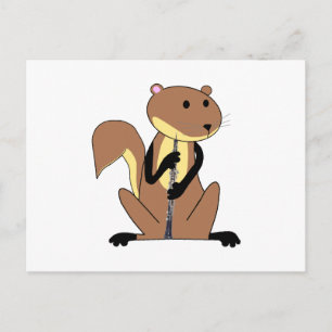 Eichhörnchen Oboe spielen Postkarte