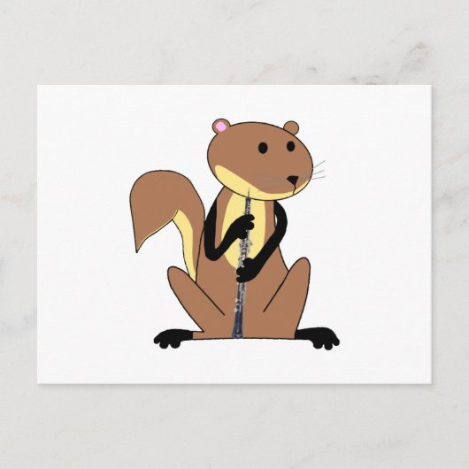 Eichhörnchen Oboe spielen Postkarte (Vorderseite)