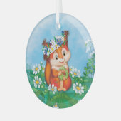 Eichhörnchen Ornament Aus Glas (Vorderseite links)