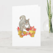 Eichhörnchen Pecan Pie Erntedank Karte (Vorderseite)