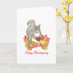 Eichhörnchen-Pekan-Pie-Thanksgiving-Karte Karte