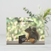 Eichhörnchen Piano Einladung (Stehend Vorderseite)