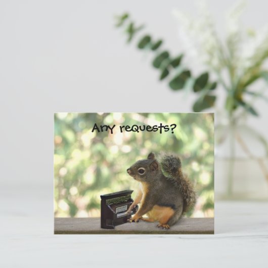 Eichhörnchen Piano Postkarte (Stehend Vorderseite)