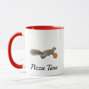 Eichhörnchen-Pizza-Zeit-Fotomug Tasse
